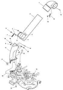 Chute Group Diagram and Parts List for 107249060  Briggs and Stratton Lawn Tractor Accessories